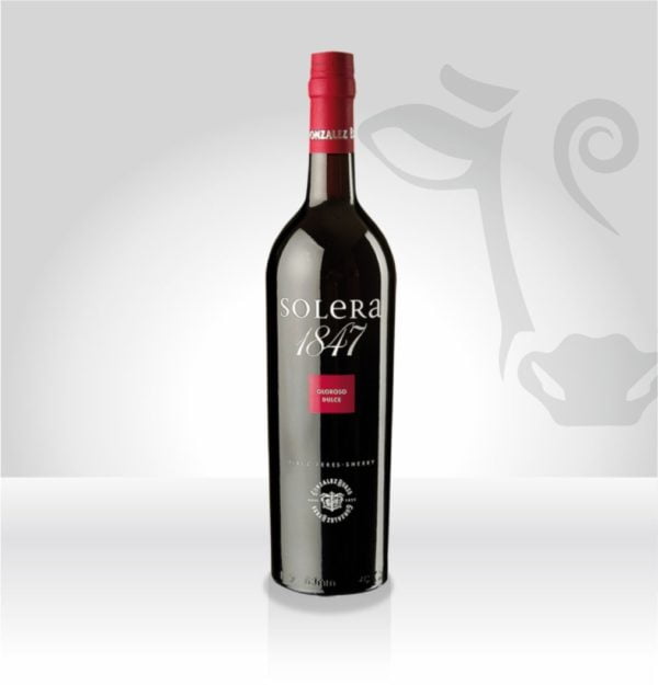 Solera 1847 es un vino donde conviven dos variedades de uva; Palomino fino y P.X.